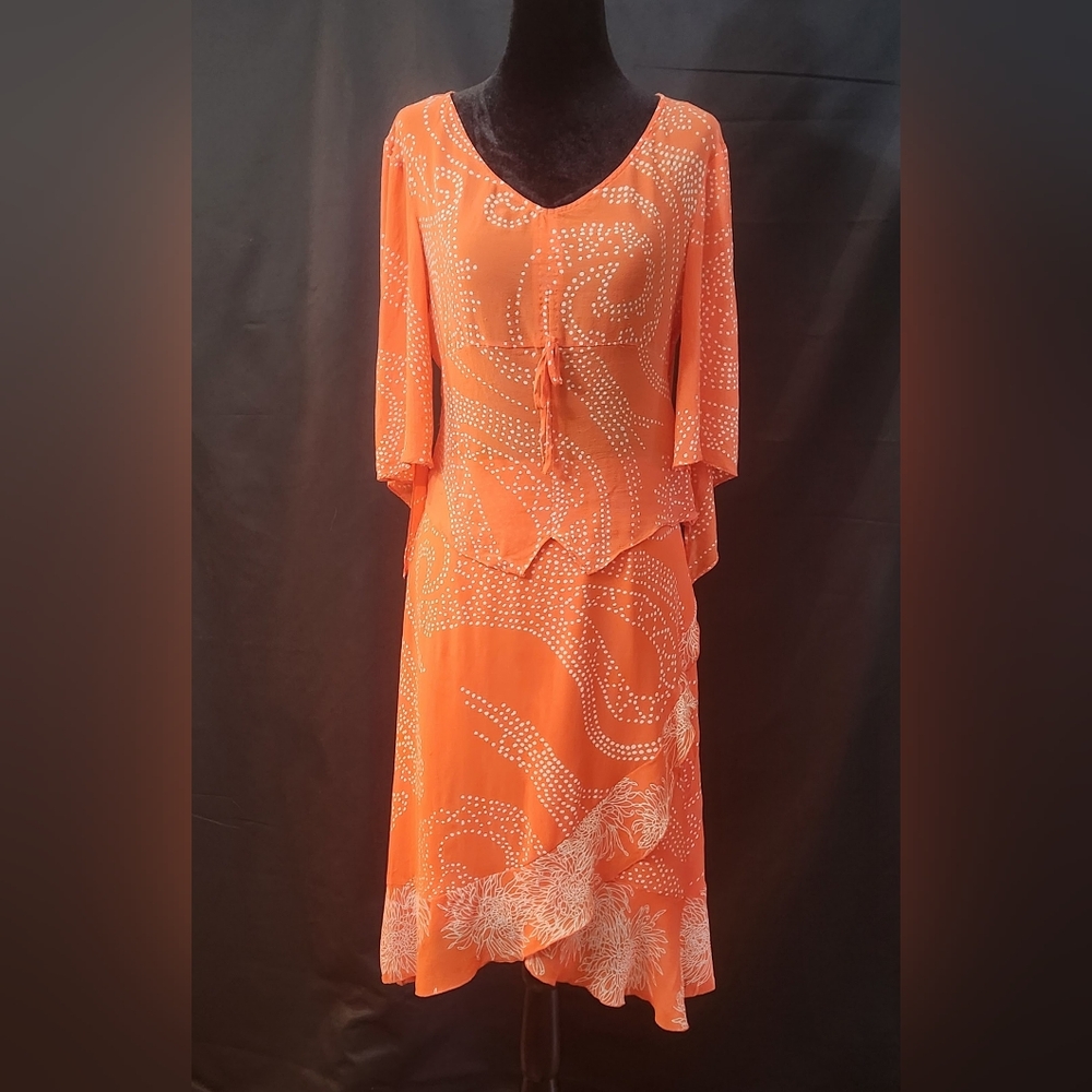 Citrine 2-Piece Silk Midi Skirt Set Size 6